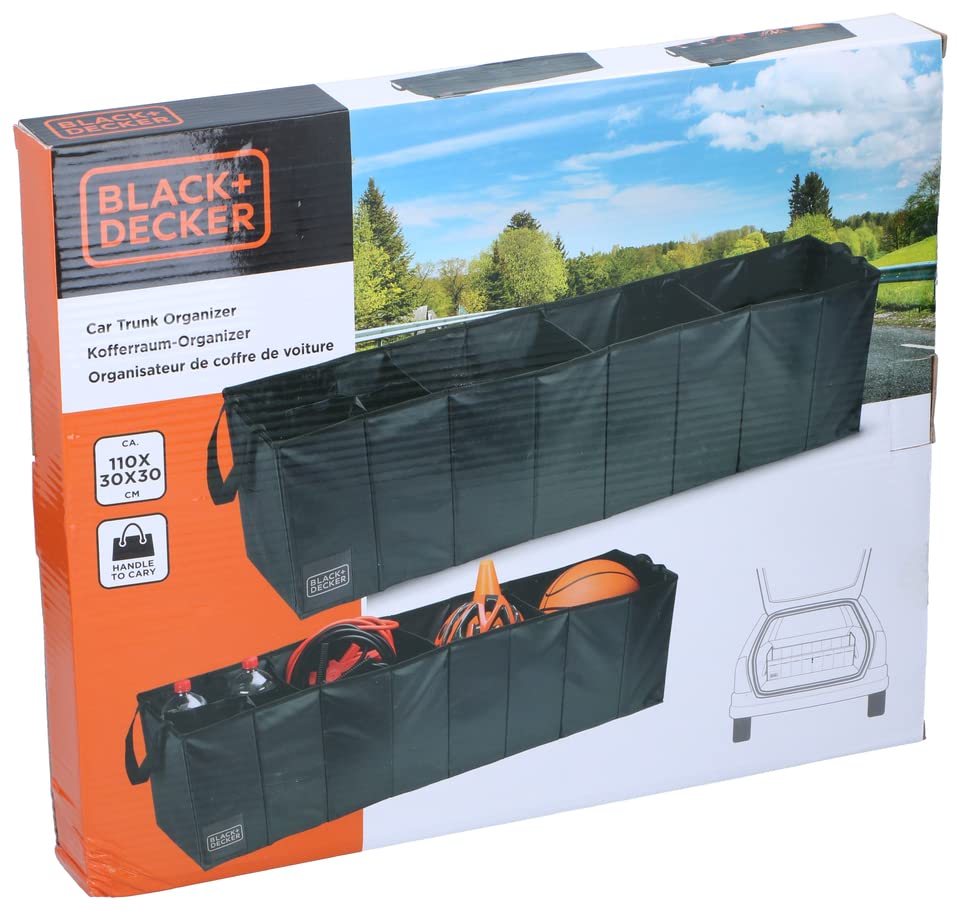 Black+Decker Car Boot Organiser Collapsible Foldable Storage Trunk 5 Compartment