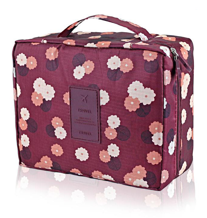 Expandable Make Up Bag Travel Hanging Wash Bag Toiletry Flower Pouch Airport