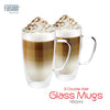 2 X Double Walled Glasses 350ML or 450ML for Latte Coffee Tea Glass Mugs Wall