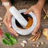 Heavy Pestle and Mortar Set Natural Spice & Herb Crusher Grinder Durable Stone