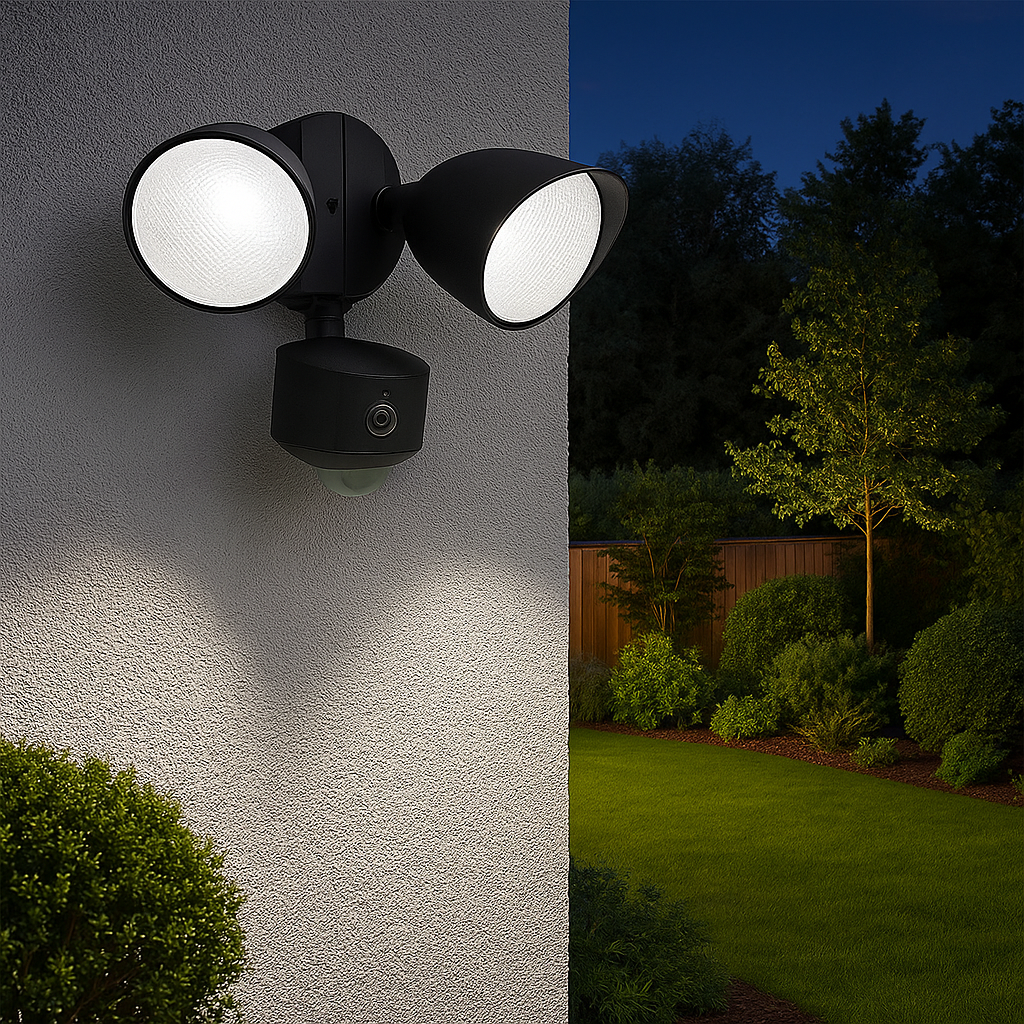 19W LED Floodlight WIFI Security Light Camera FHD PIR Sensor 1200 Lumens 1080P