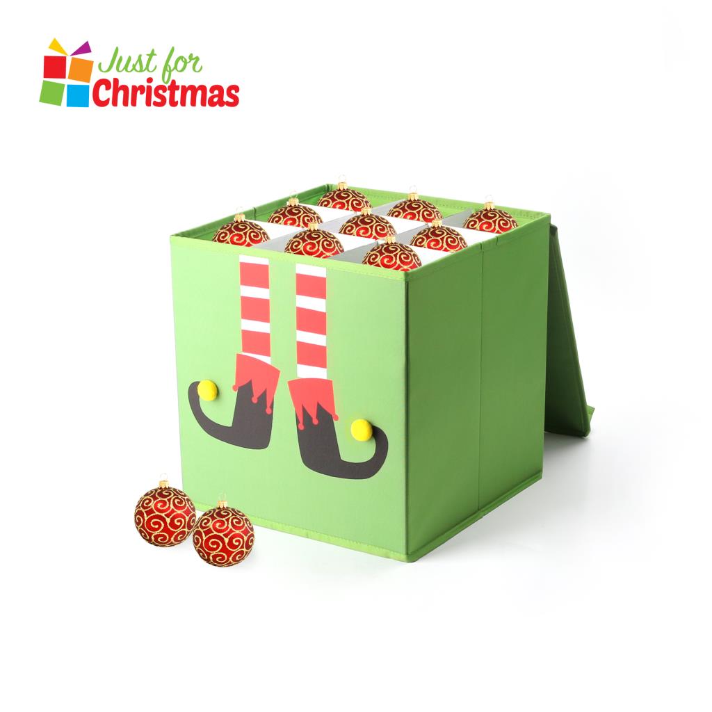 Large Christmas Tree 36 Baubles Decorations Storage Box Foldable Folds Flat