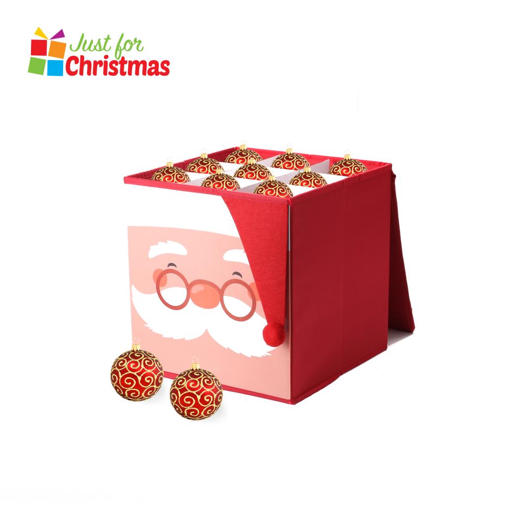 Large Christmas Tree 36 Baubles Decorations Storage Box Foldable Folds Flat