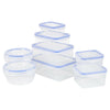 8Pcs Food Storage Containers Clip Seal Lock Lids Boxes Plastic Clear BPA FreeSet