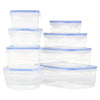 8Pcs Food Storage Containers Clip Seal Lock Lids Boxes Plastic Clear BPA FreeSet