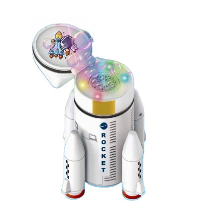 Space Rocket Bubble Machine Maker Automatic Bubble Blower Design Kids Toy