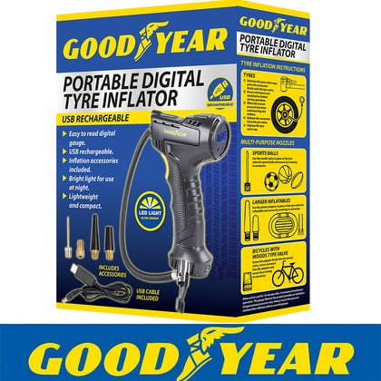 Goodyear Cordless Digital Display Car Tyre Inflator Compressor | No Wires |