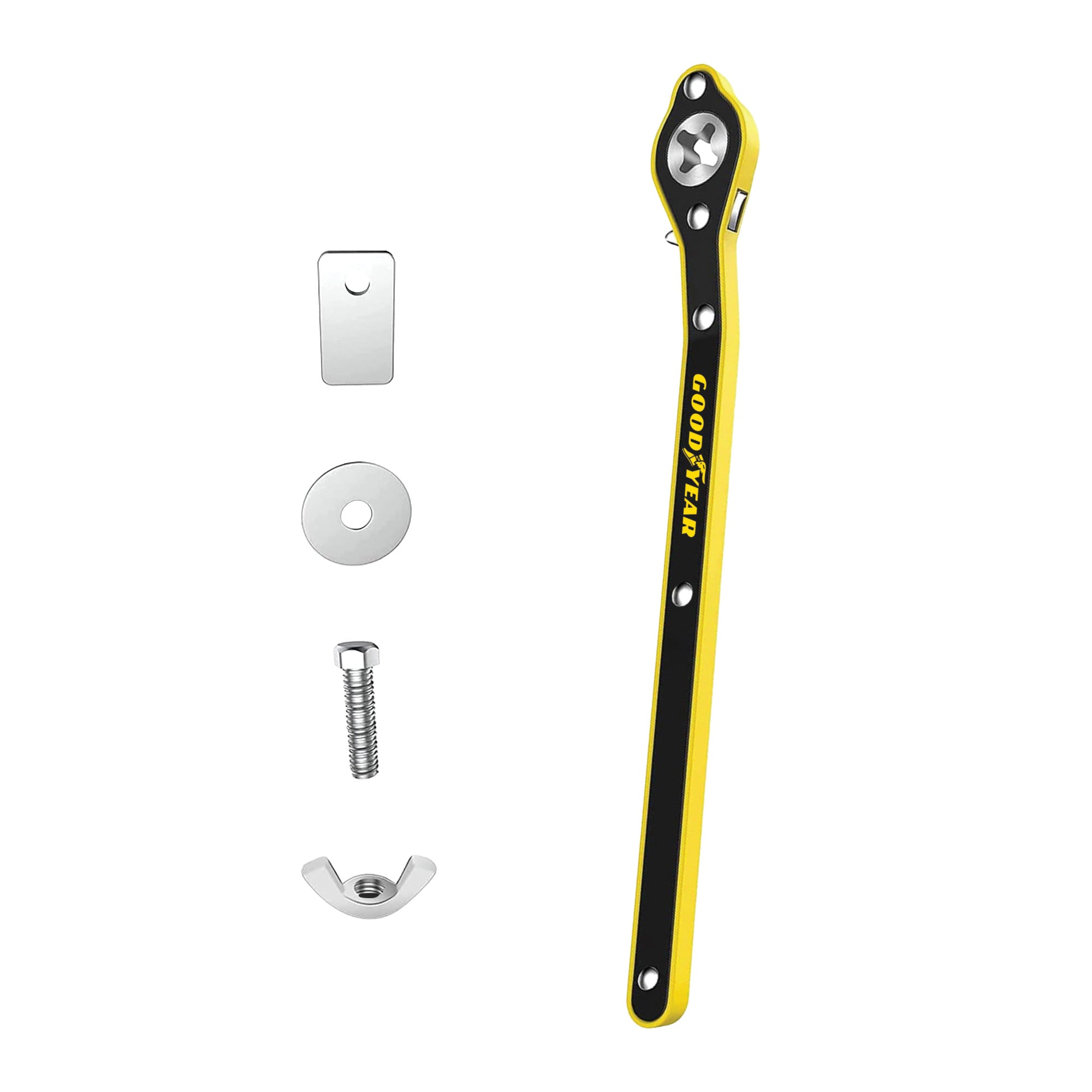 Goodyear Jack Ratchet Wrench Heavy Duty Car Lifting Tool Scissor Jack 360° Head