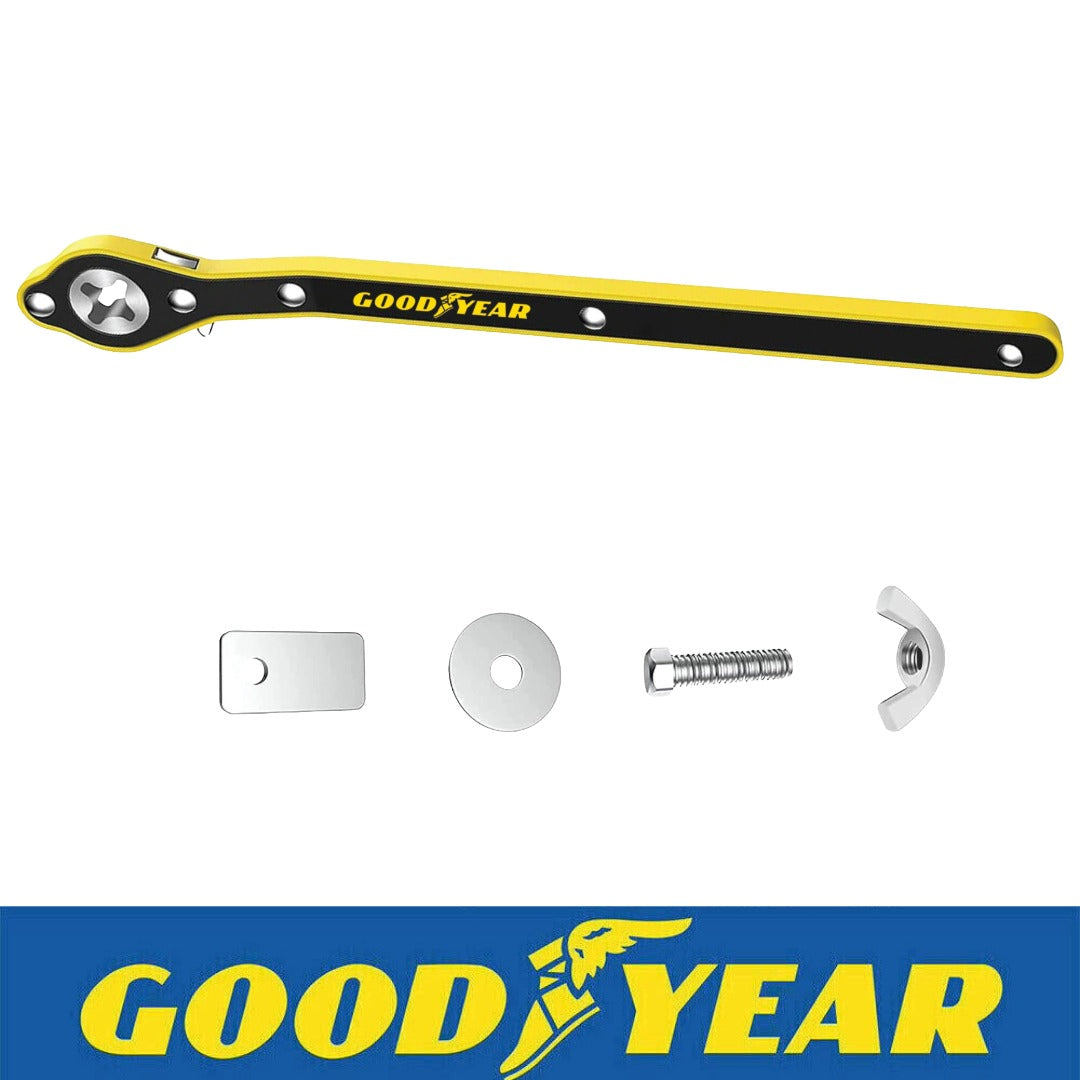 Goodyear Jack Ratchet Wrench Heavy Duty Car Lifting Tool Scissor Jack 360° Head