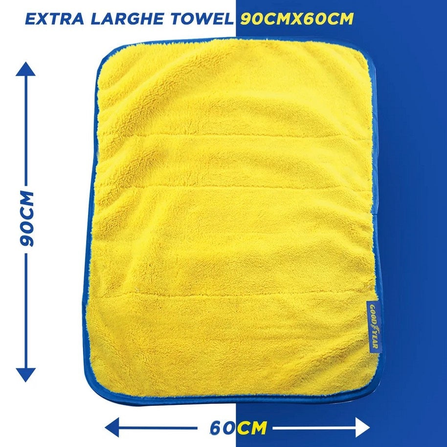 Goodyear Ultra Absorbent Pro Valet Car Wash Microfiber Cloth Cleaning XL 90x60cm