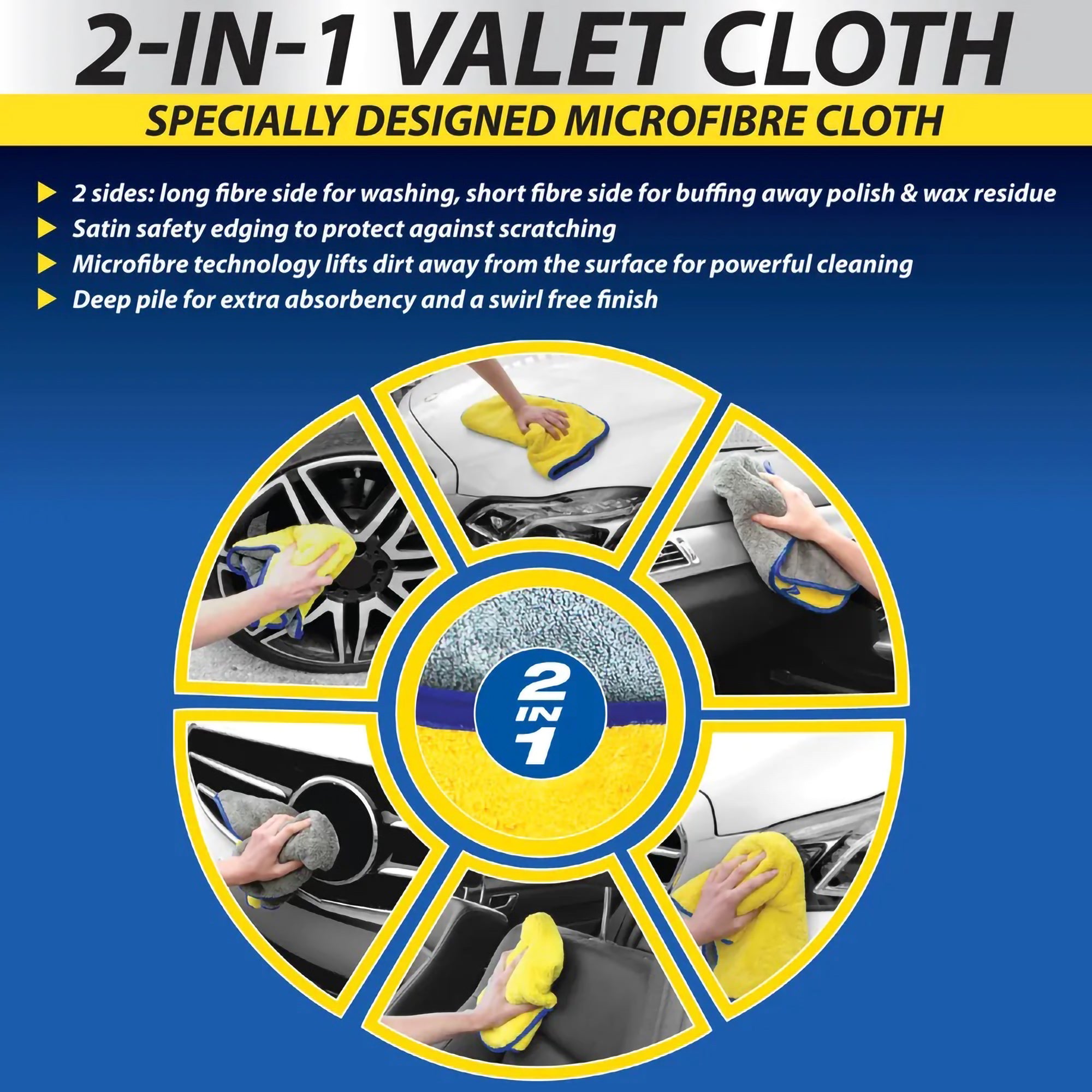 Goodyear Ultra Absorbent Pro Valet Car Wash Microfiber Cloth Cleaning XL 90x60cm