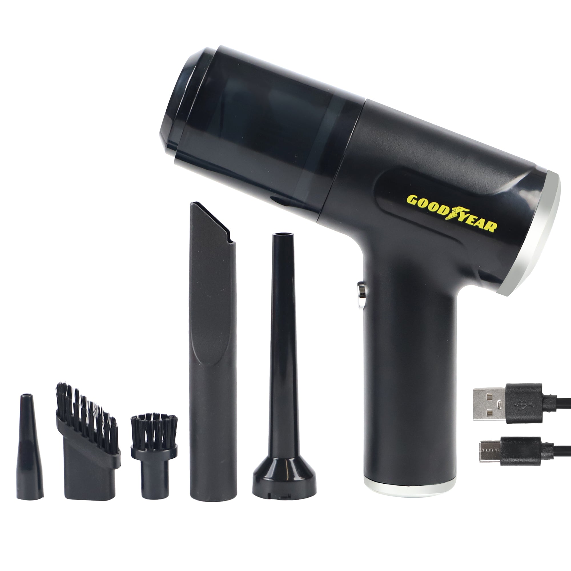 2-in-1 Goodyear Cordless Vacuum Air Duster USB Rechargeable Portable Bagless