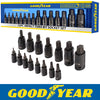 Goodyear 15pc Impact Torx Bit Socket Set 1/4 3/8 1/2 T6-T70 TRX-Star