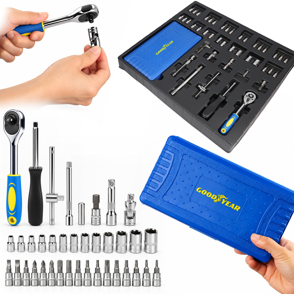 Goodyear 46pc Socket Set Advent Calendar Car Tool Kit Christmas Gift Mechanics