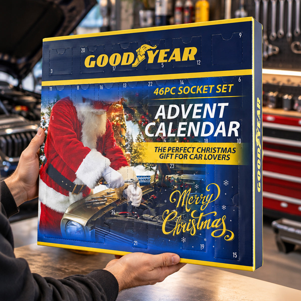 Goodyear 46pc Socket Set Advent Calendar Car Tool Kit Christmas Gift Mechanics