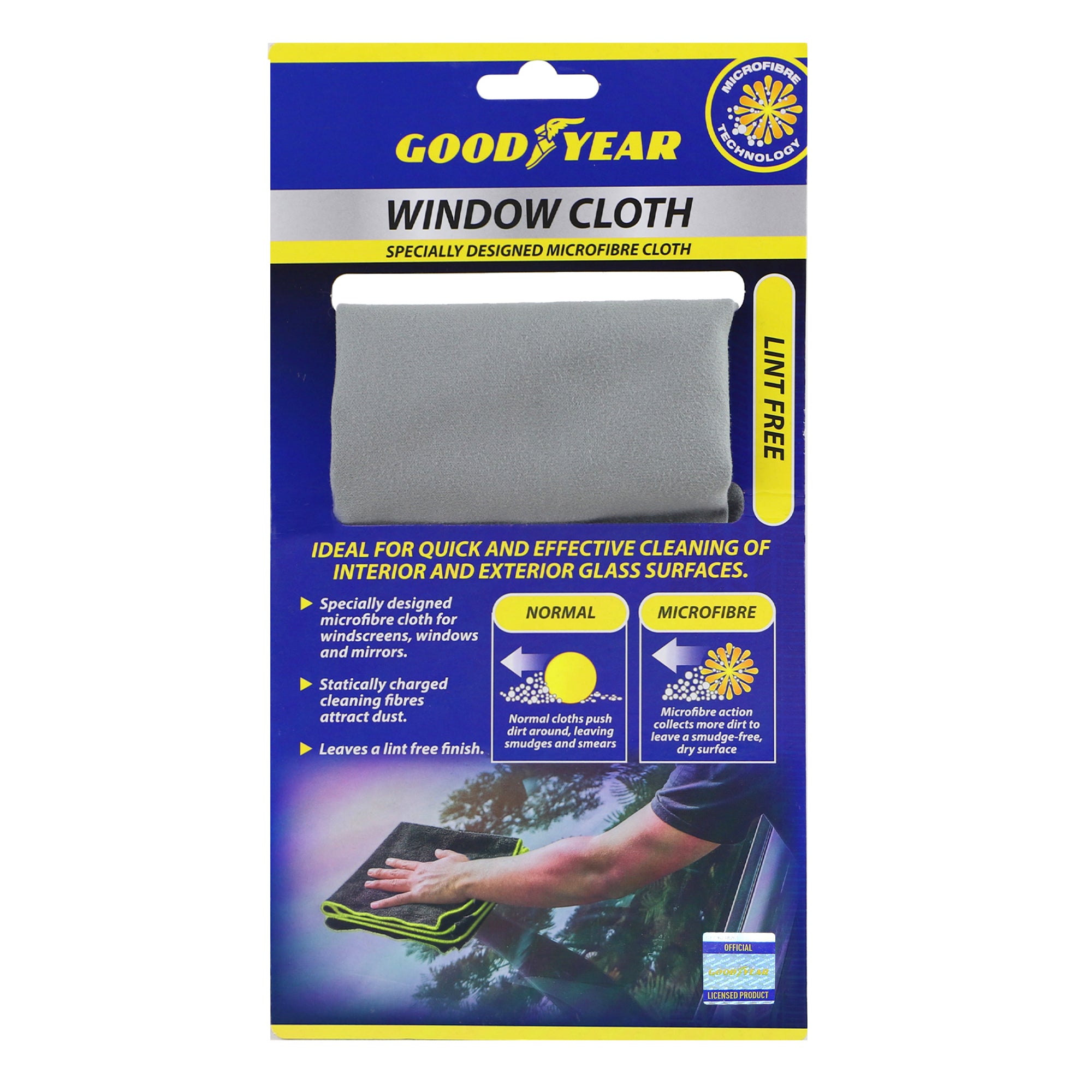 5Pcs Goodyear Microfibre Cloth Car Window Glass Mirror Polishing Cleaning 60x40