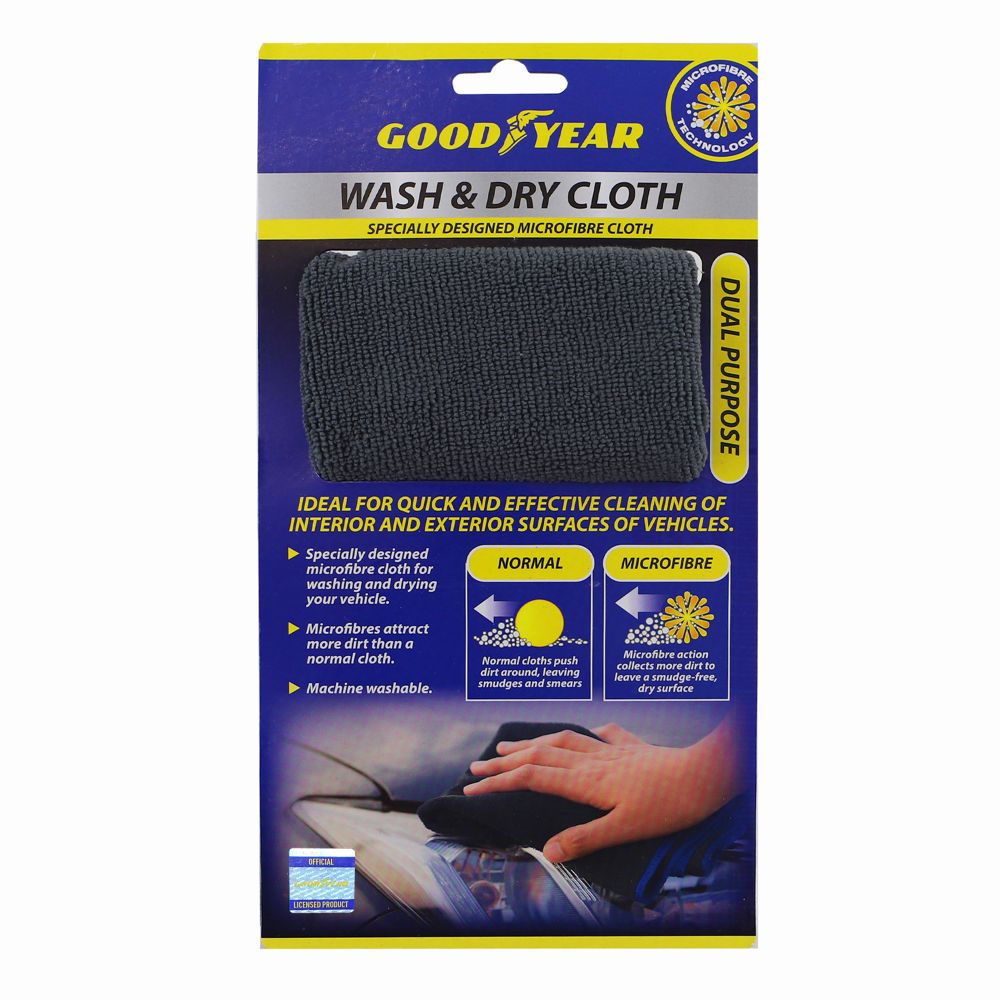 5Pcs Goodyear Microfibre Wash Dry Absorbent Car Drying Towel Cleaning Cloth 40cm