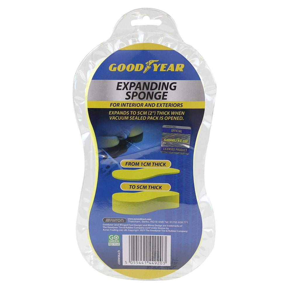 Goodyear Expanding Jumbo Car Cleaning Sponge Washing Dirt Home Van Valet Clean