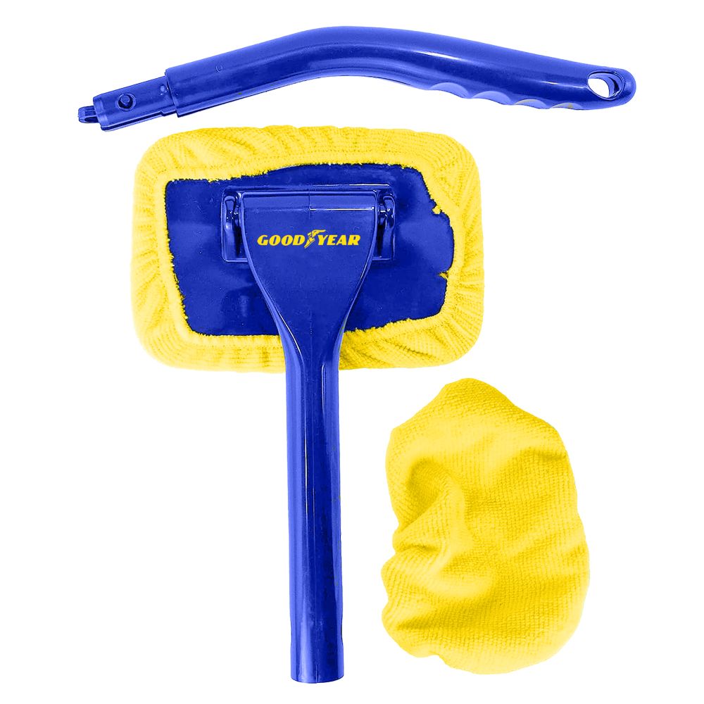 2Pcs Goodyear Windscreen Wonder Microfibre Cleaning Defogging Pad Long Handle