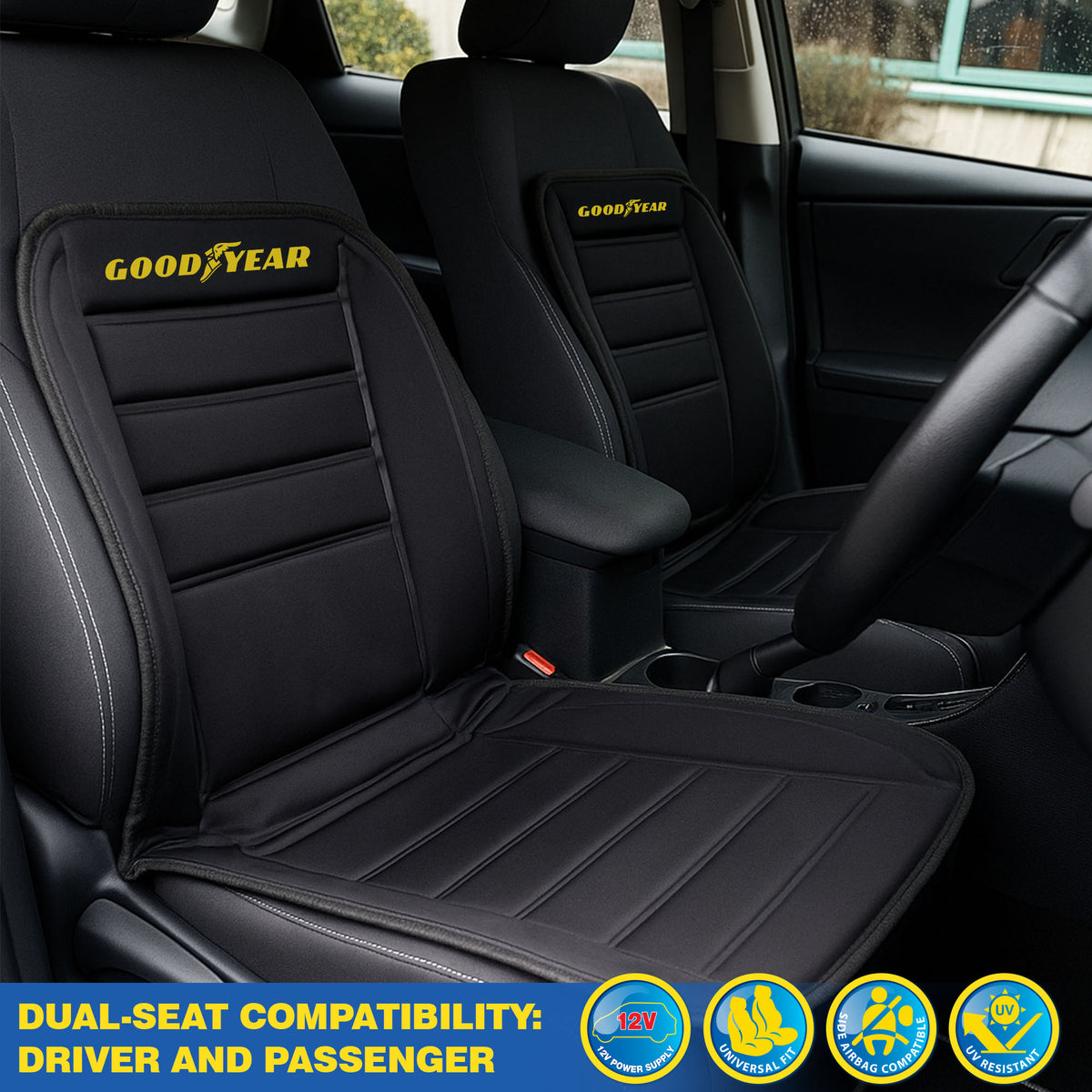 Goodyear Luxury Heated Car Seat Cushion Heater Aftermarket Universal Fit 12V