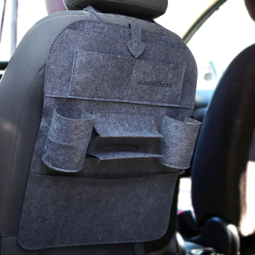 Goodyear Car Seat Back Storage Bag Organizer Pocket Tablet Holder Universal Hook