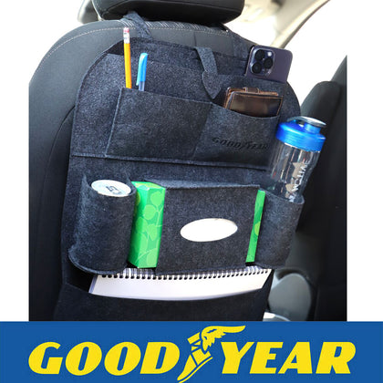 Goodyear Car Seat Back Storage Bag Organizer Pocket Tablet Holder Universal Hook