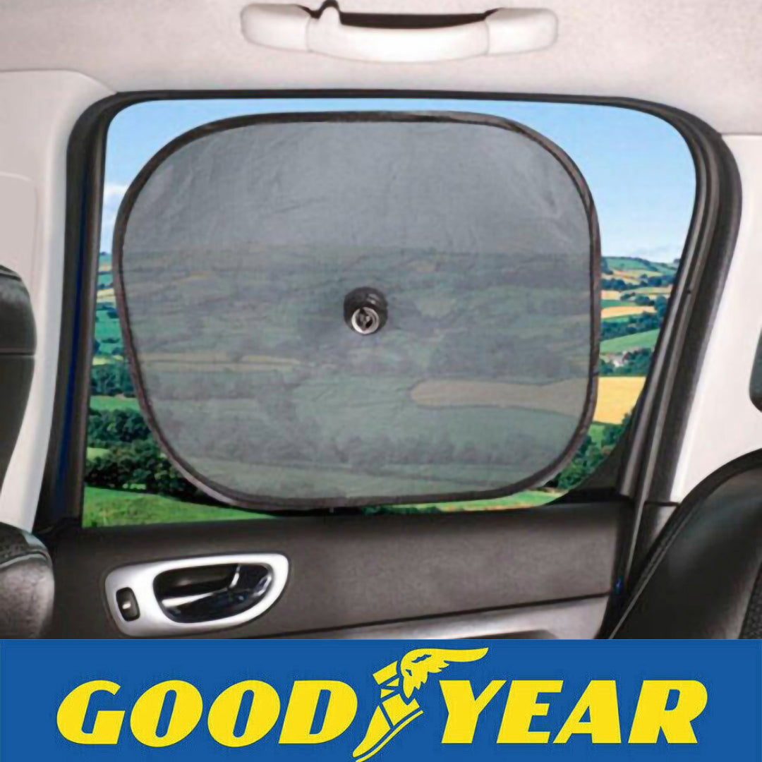 Goodyear 2Pc Car Sun Shade Cover Blind Mesh UV Protection Rear Front Window Kids