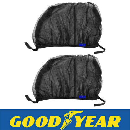 Goodyear 2Pcs Car Sun Shade Shield Socks Rear Side Window Large Cover UV Mesh