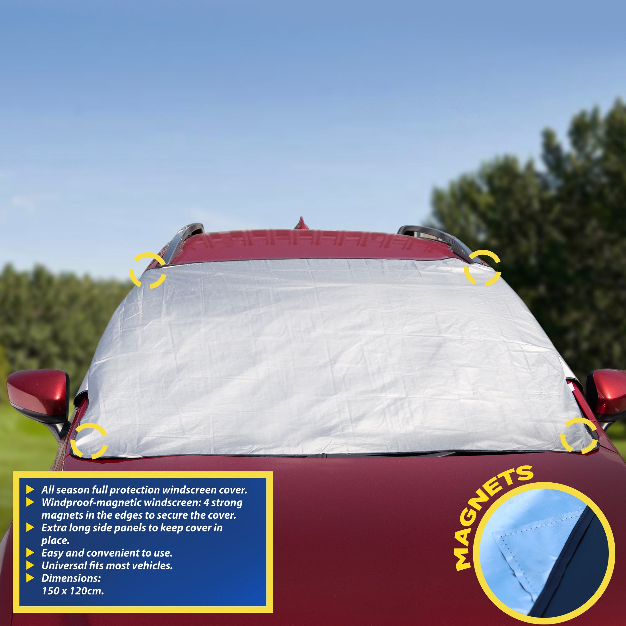 Goodyear Magnetic Car Windscreen Cover | Protect  Snow Frost Freezing Windshield