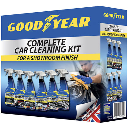 Goodyear Complete Car Cleaning Kit Interior Exterior Tyres Wheel Cockpit Glass