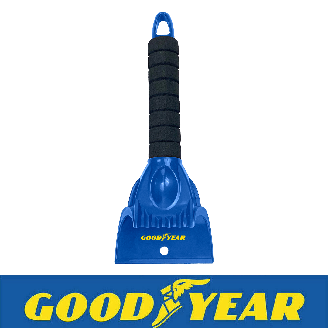Goodyear Ice Scraper with Ice Breaker Teeth & Extra Wide Blade Soft Grip Handle