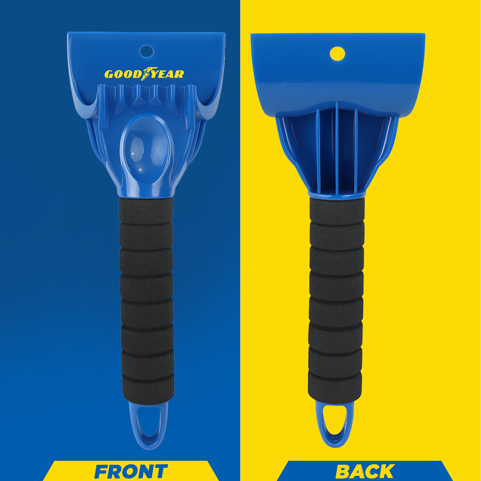 Goodyear Ice Scraper with Ice Breaker Teeth & Extra Wide Blade Soft Grip Handle