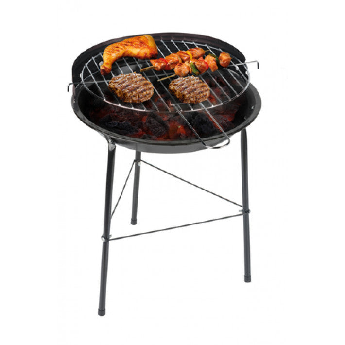 Portable Charcoal BBQ Barbecue Cooking Grill Garden Outdoor 33cm Round Patio Cam