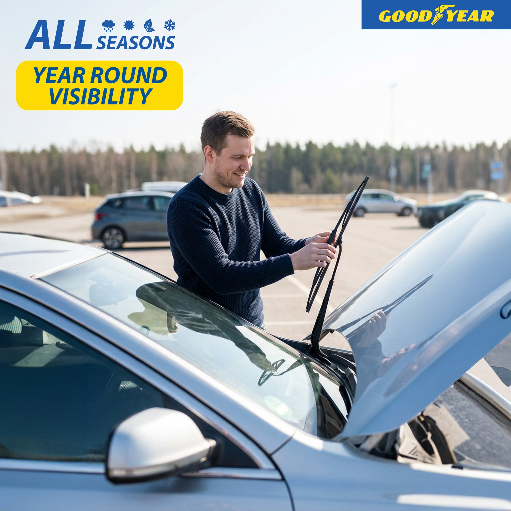 Goodyear Conventional Windscreen Metal Wiper Blades Car Wipers Replacement 12