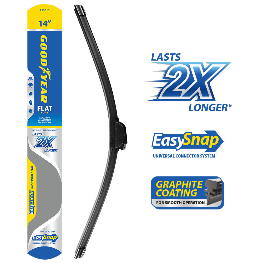 Goodyear Flat Windscreen Wiper Blades Car EasySnap Replacement Indicator 14