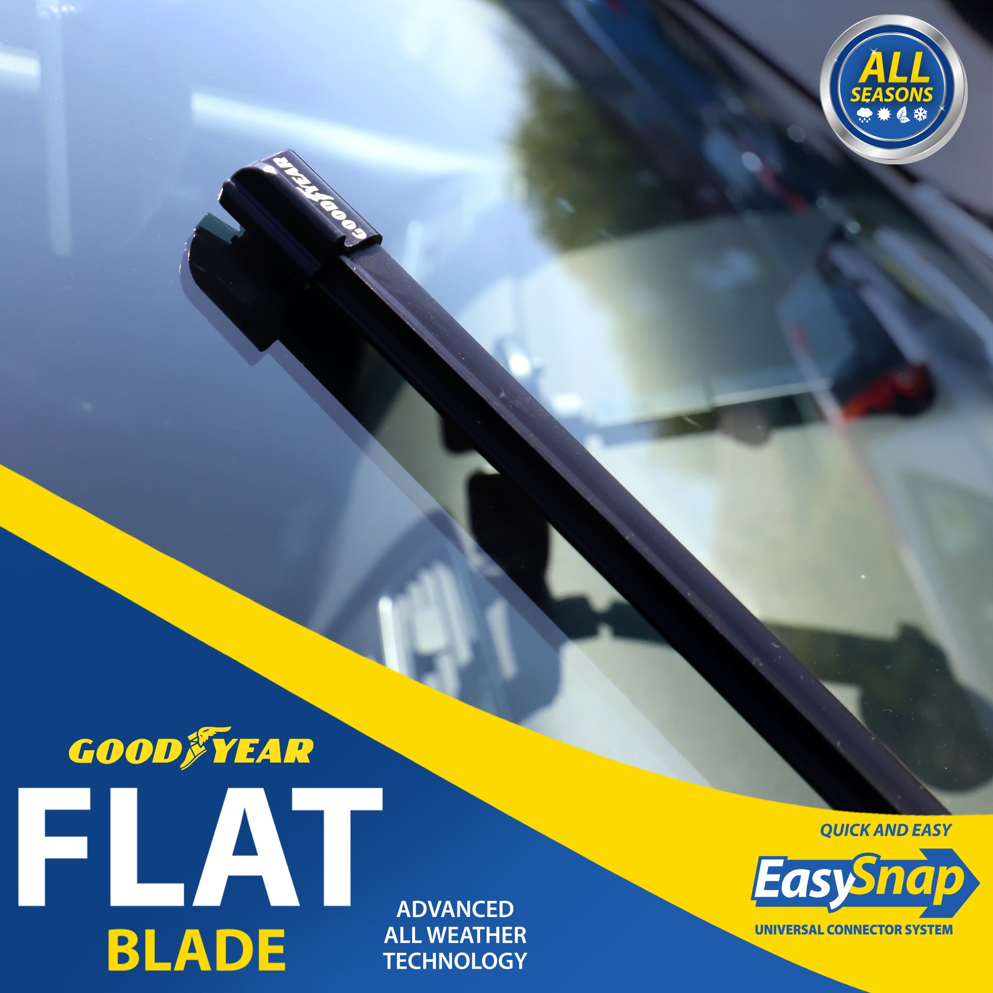 Goodyear Flat Windscreen Wiper Blades Car EasySnap Replacement Indicator 28