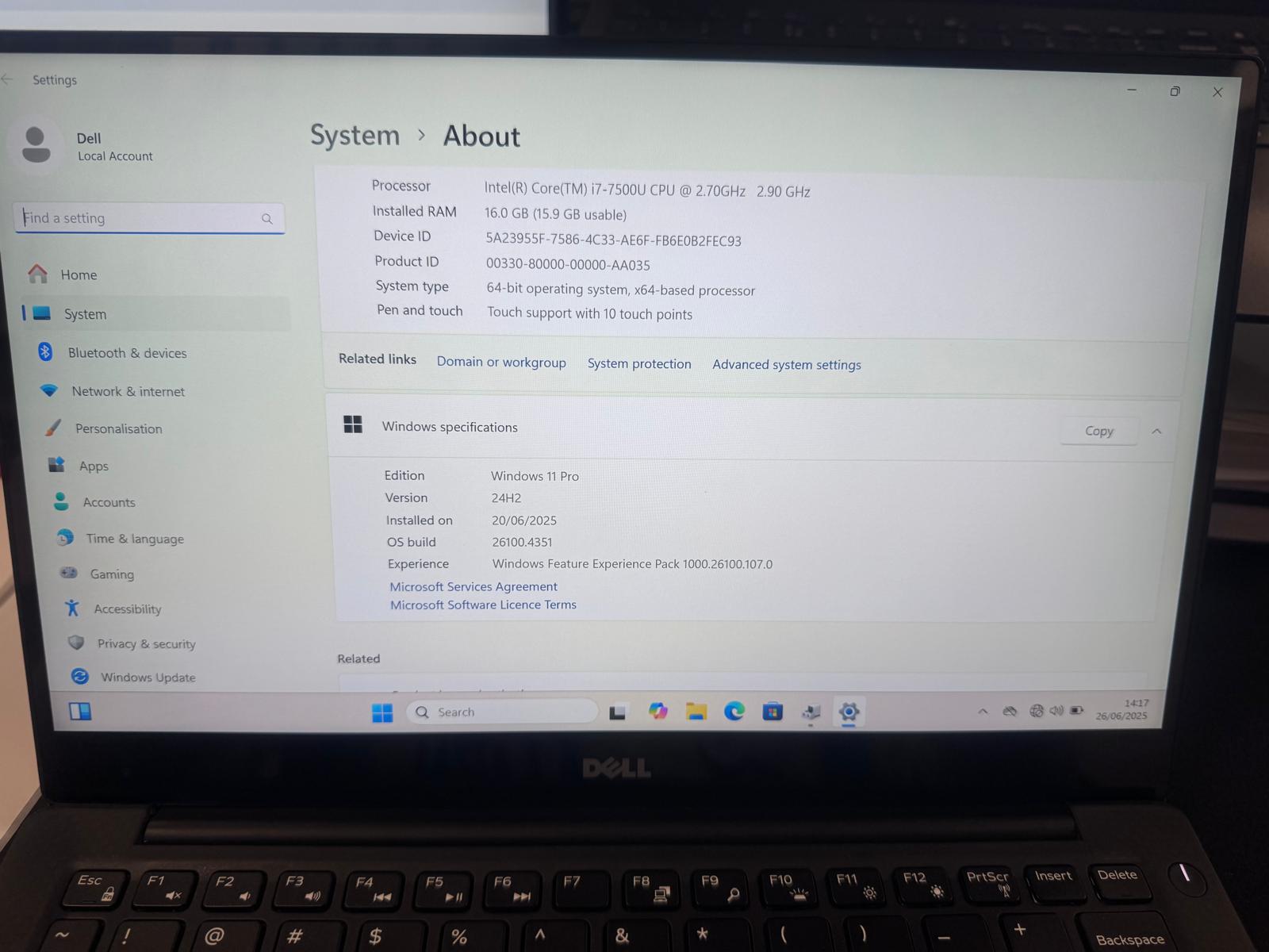 DELL XPS 13 9360 Ultrabook i7-7500U 13.3inch Touchscreen Backlit Keyboard Silver