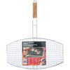 BBQ Mesh Grill Basket Rack Barbecue Handle Meat Burger Fish Stand Outdoor Garden