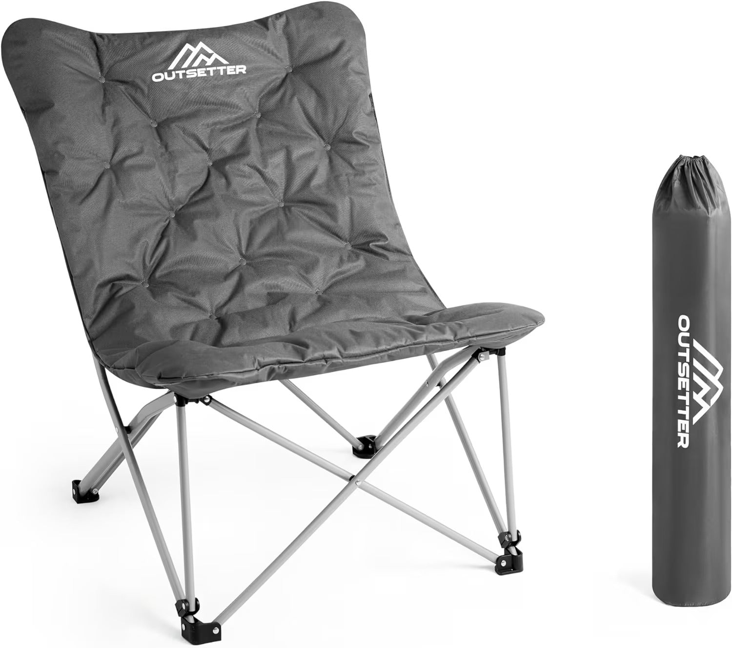 Adult Camping Garden Festival Folding Chair with Oversized Padded Comfy Cushion