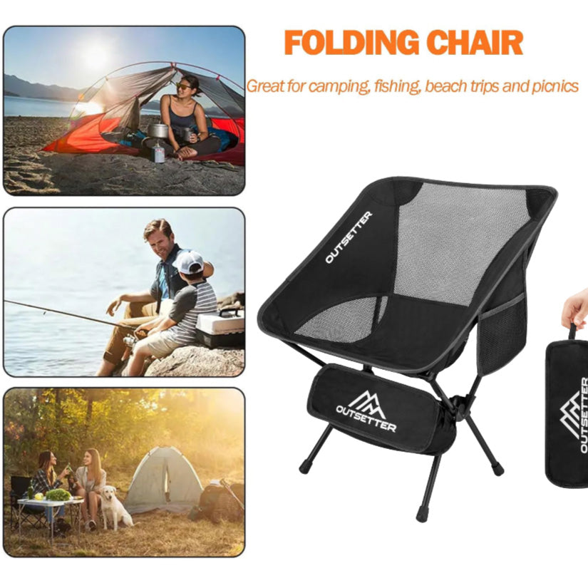 Folding Chair Compact Portable Ultralight Fishing Camping Chair with Carry Bag