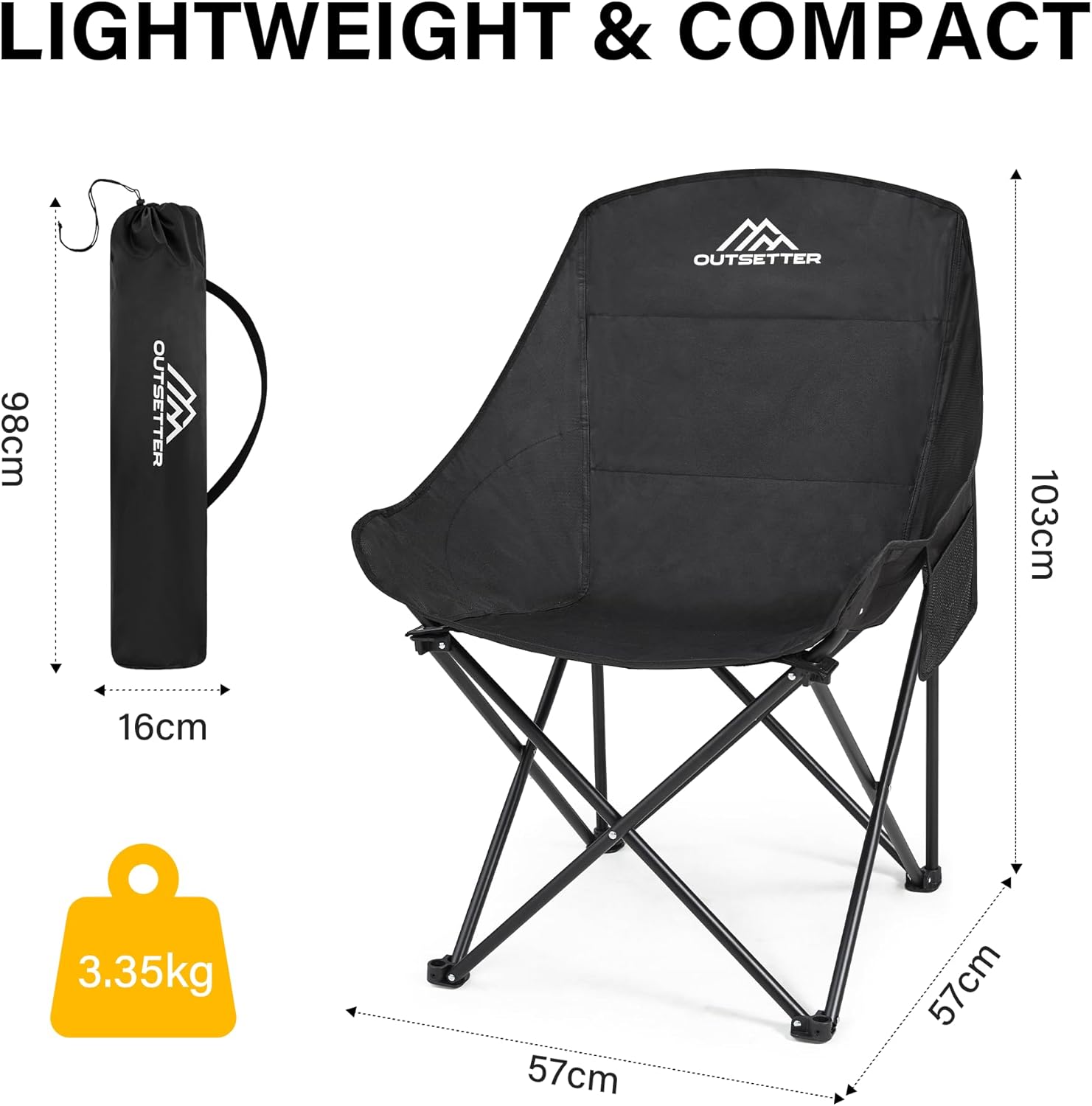 Folding Camping Chair Portable Outdoor Backpacking Compact Lightweight Carry Bag
