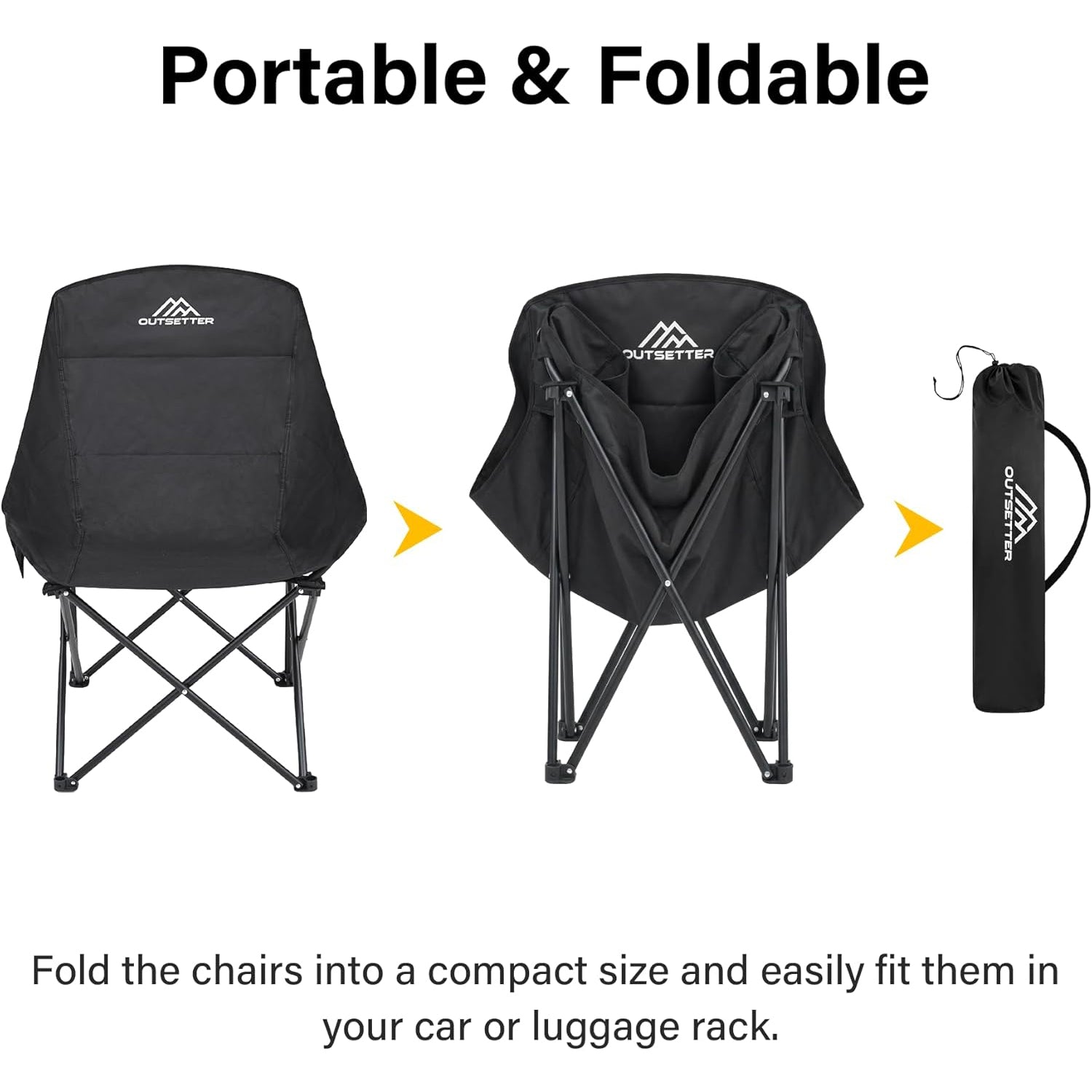 Folding Camping Chair Portable Outdoor Backpacking Compact Lightweight Carry Bag