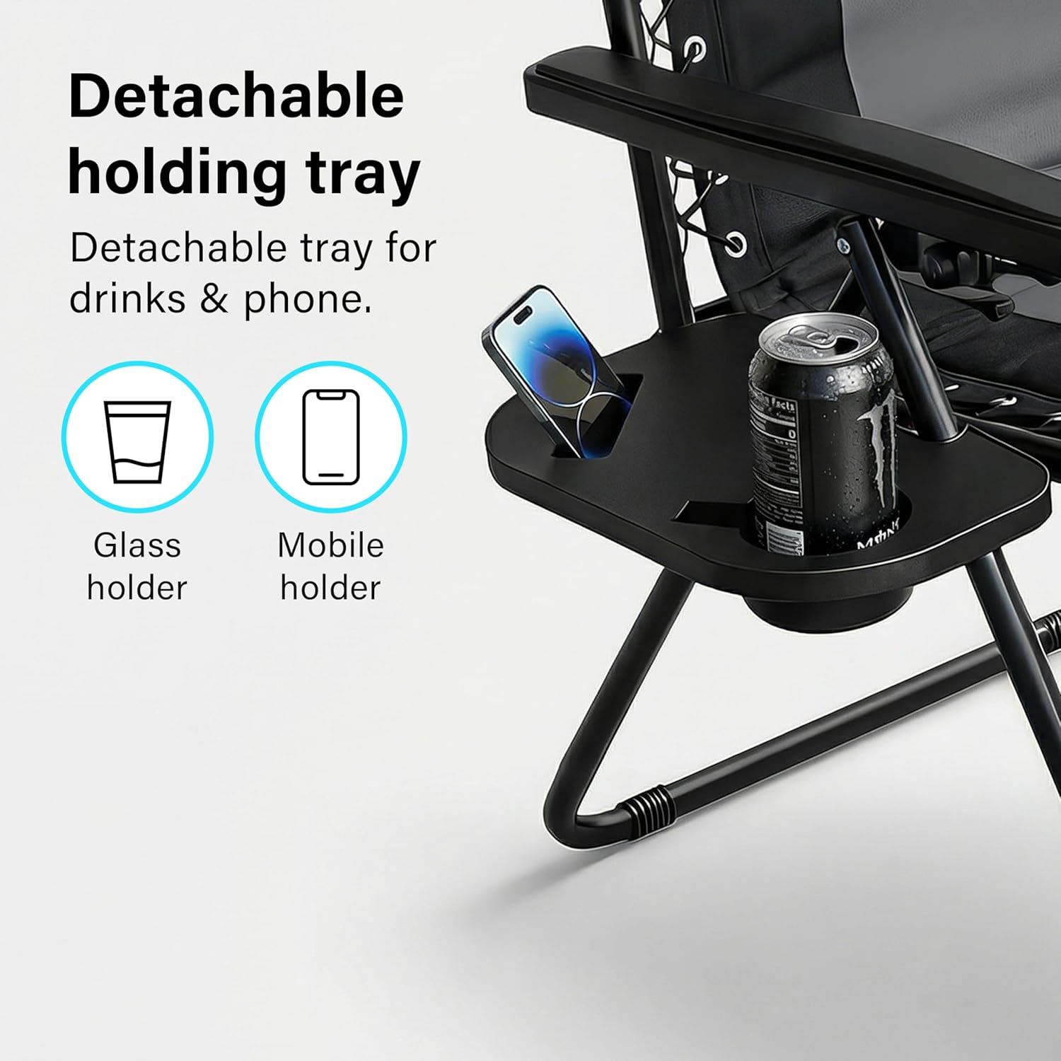 2Pcs Extra Wide Zero Gravity Chairs Luxury XXL Heavy Duty Padded Sun Lounger