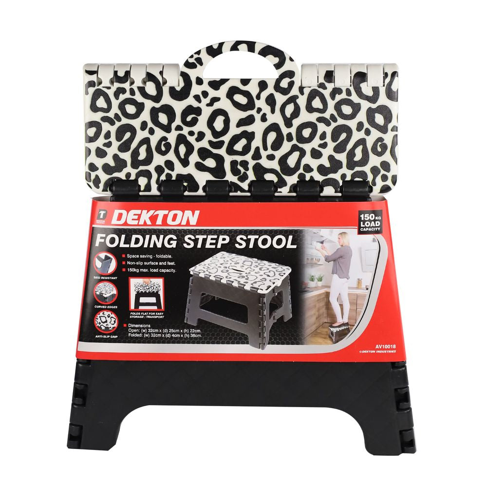 Dekton Folding Step Stool 150kg Max Anti Slip Home Workplace Aid Ladder Portable