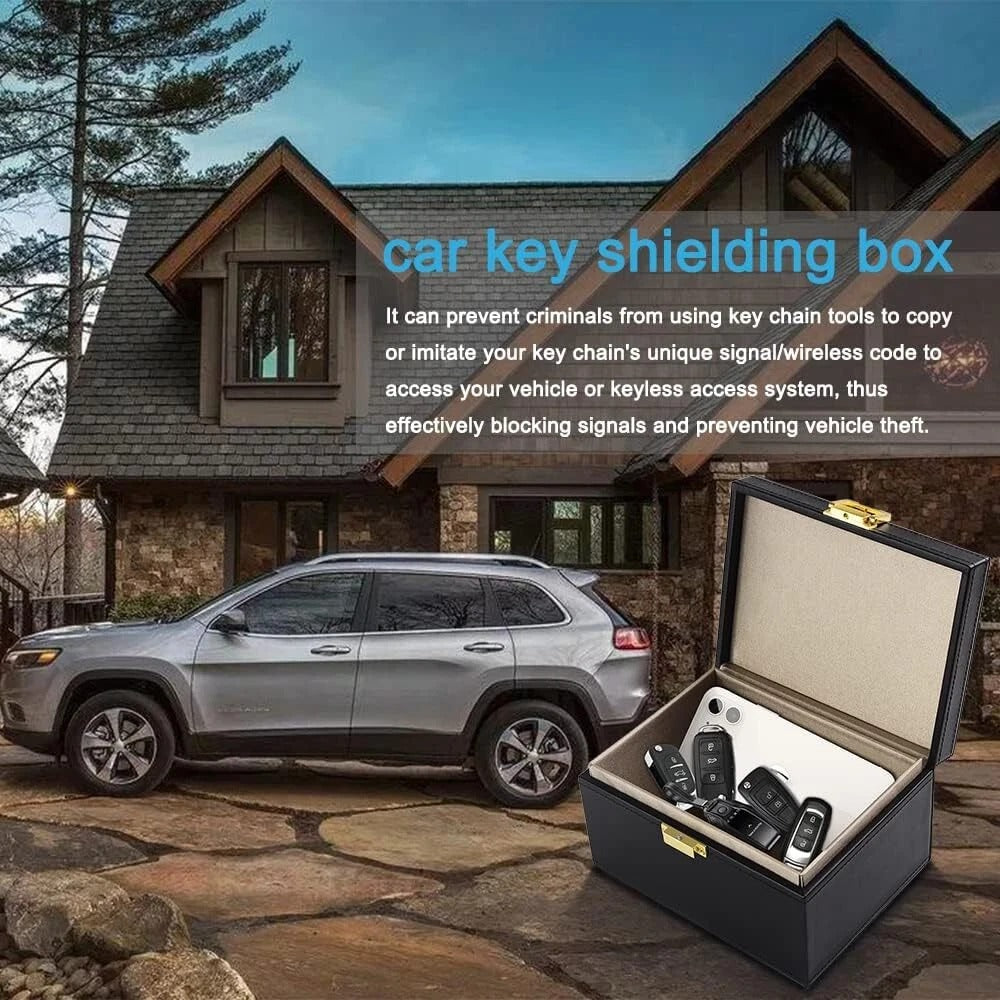 Car Key Signal Blocker Box Keyless Anti-Theft Safety RFID Faraday Blocking Pouch