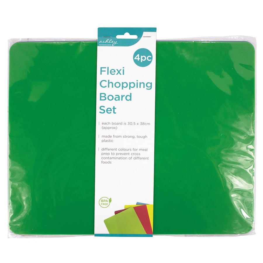 4Pcs Flexible Chopping Boards Set Flexi Coloured Cutting Sheets Mats Kitchen