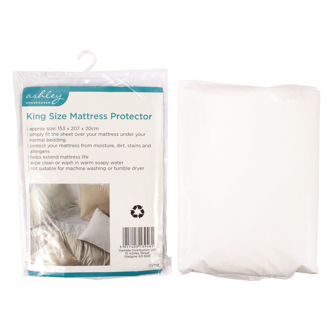 Waterproof Mattress Protector PEVA Bed Single Double King Pillow Cover Size