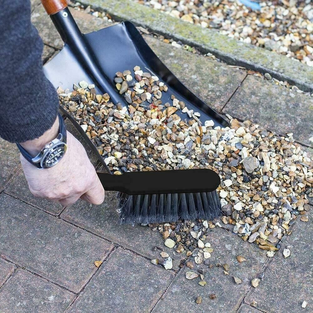 Metal Dust Pan Wooden Handle Home Garden Shovel Heavy Duty Multipurpose Fire