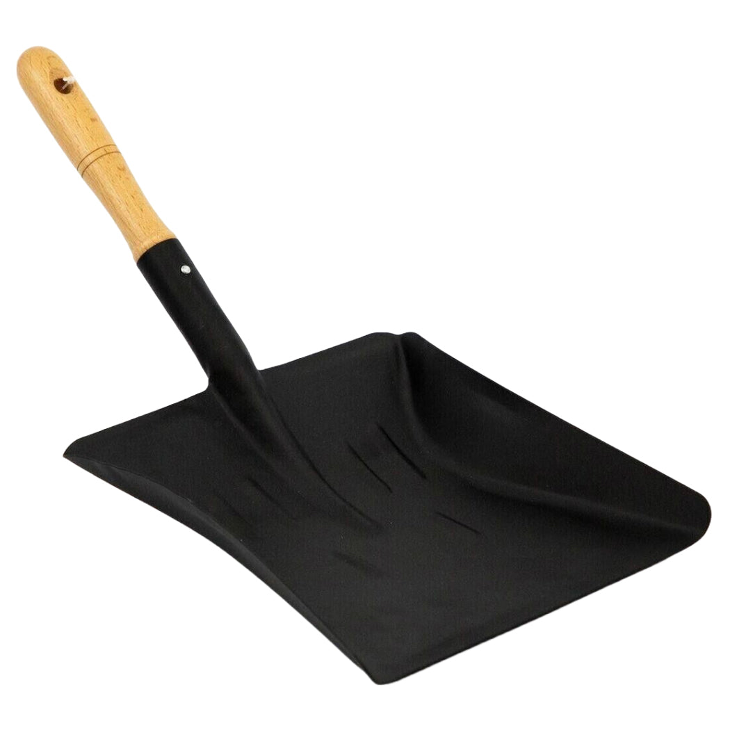 Metal Dust Pan Wooden Handle Home Garden Shovel Heavy Duty Multipurpose Fire