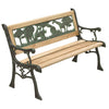 2 Seater Wooden Garden Bench Children / Kids Cast Iron Animal Design Patio Out